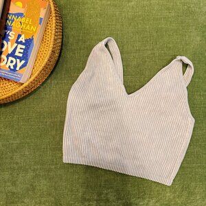 Grey Ribbed Tank Top